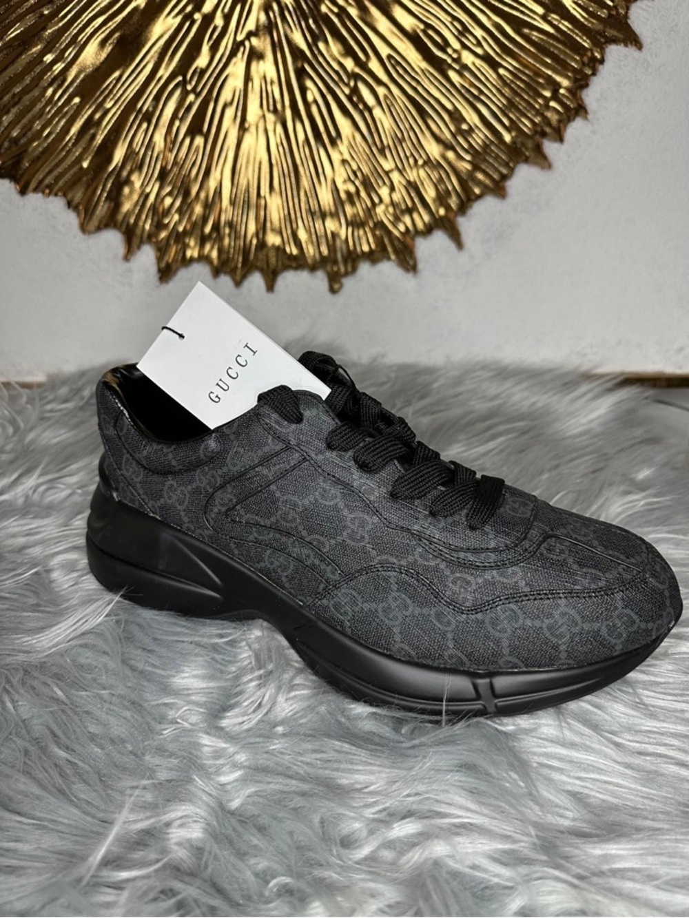 Gucci Men’s Gray Monogram Low-Top Sneaker